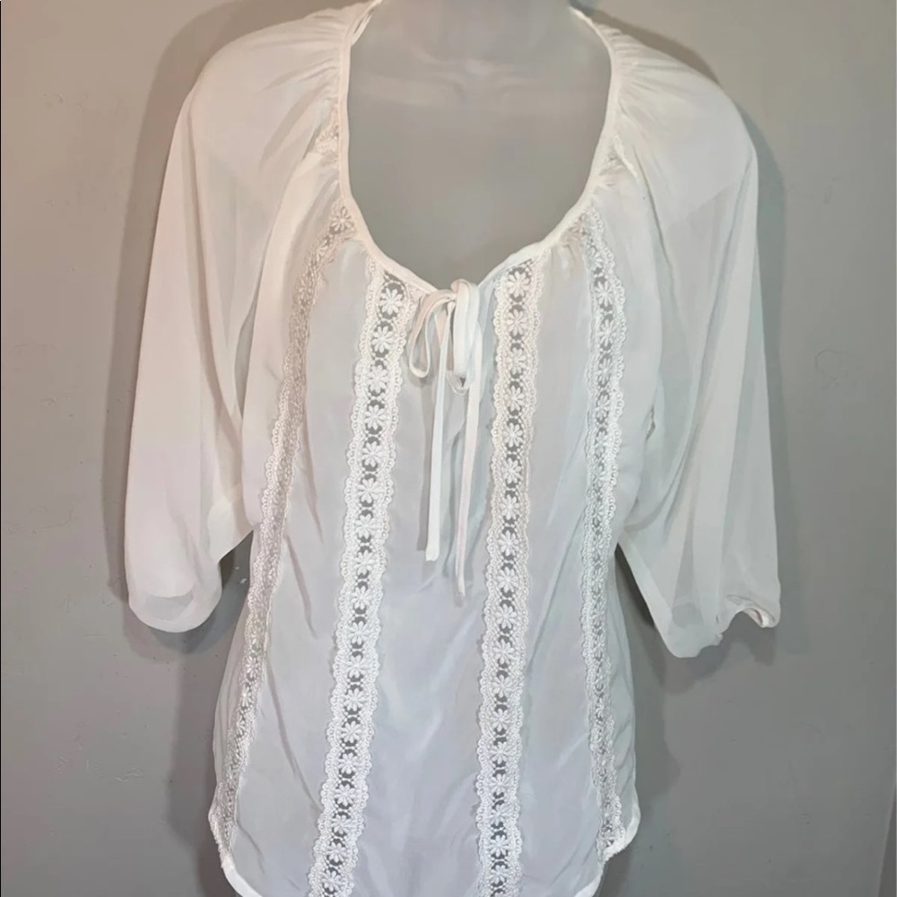 Lauren Conrad Blouse beige sheer